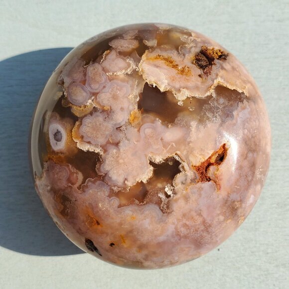 Flower Agate Palm Stone (H) - Picture 1 of 4